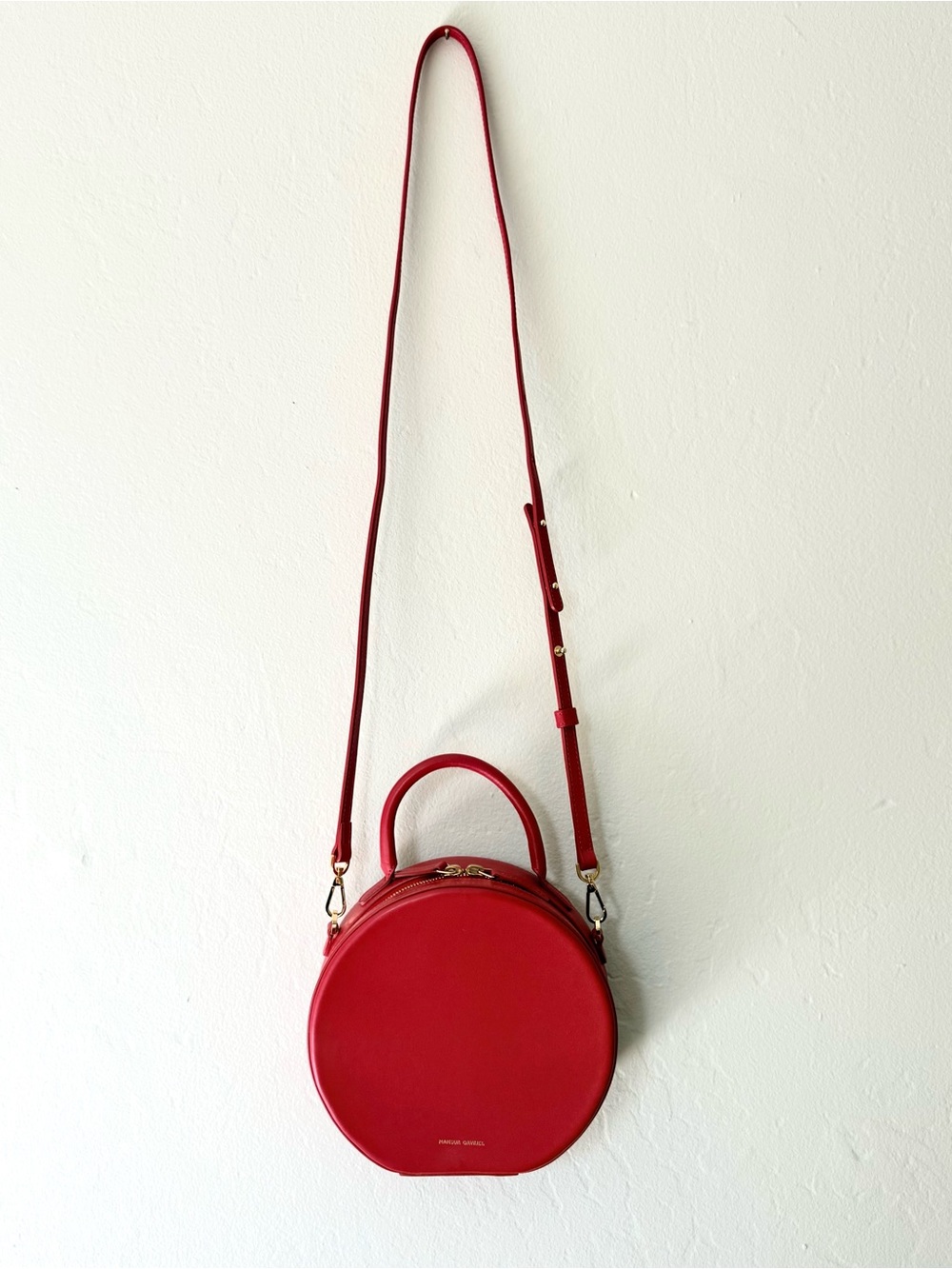 Mansur Gavriel Red Round Crossbody Bag